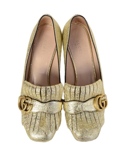 gucci gold shoes 2017|gucci shoes gold heel.